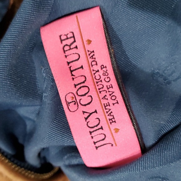 JUICY COUTURE BROWN BAG GOLD CHUNKY CHAIN SHOULDER HOBO PEBBLE LEATHER BOHO CHIC - Picture 12 of 13